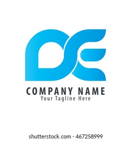 Initial Letter DE NF Linked Circle Lowercase Logo Blue