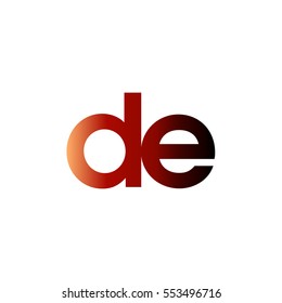 Initial letter DE red brown gradation color logo