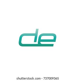 initial letter de thin logo design