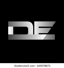 Initial letter DE uppercase modern and simple logo linked white colored, isolated in black background. Vector design template elements for company identity.