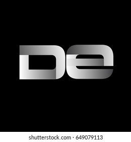 Initial letter DE uppercase modern and simple logo linked white colored, isolated in black background. Vector design template elements for company identity.