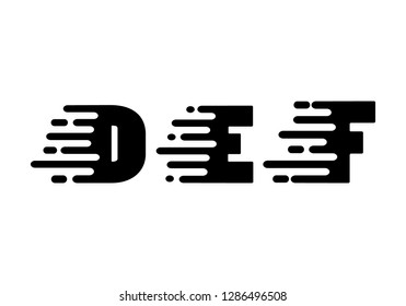 Initial Letter DEF Fast Speed Logo Design Template