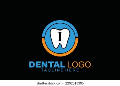 logotipo dental de la letra inicial I