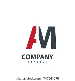 Initial Letter AM Design Logo