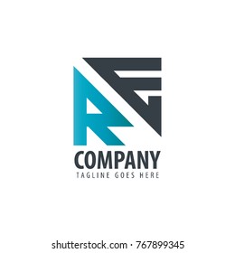 Initial Letter RE Design Logo