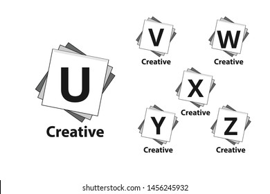 Initial Letter Design Logo Set. Logo Template With Creative Box Style