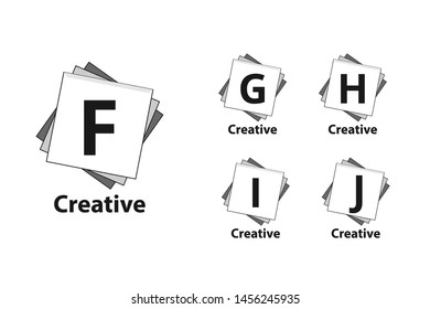 Initial Letter Design Logo Set. Logo Template With Creative Box Style