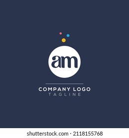 AM Initial Letter Design Vector with bubble Dots. Vector Lettering Illustration of a Colorful Alphabet with Bubbles.