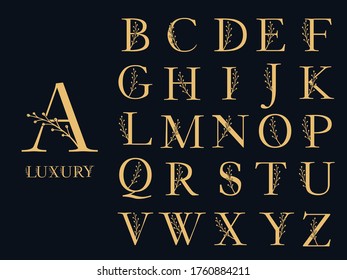 Letra inicial diseño vector de lujo