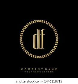 Initial letter DF beautiful handwriting logo vector template