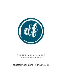 Initial letter DF beautiful handwriting logo vector template