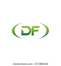 initial letter DF brackets uppercase logo green for download
