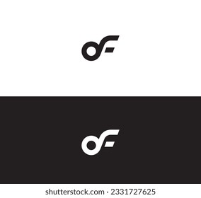 Initial Letter DF, FD, OF, FO logo design template vector.