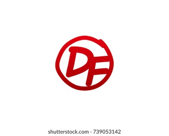 The initial letter DF handwritten logo