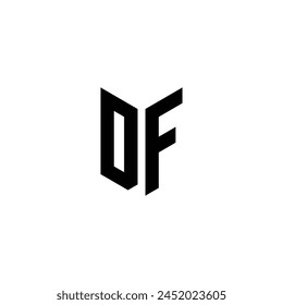 Letra inicial DF Logo design Ilustración vectorial