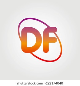 initial letter df logo on white background