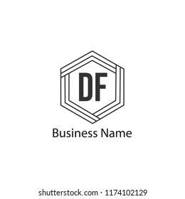 Initial Letter DF Logo Template Design