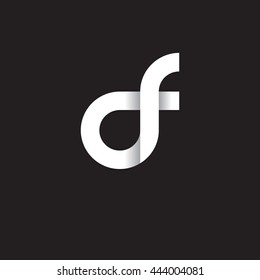 initial letter df modern linked circle round lowercase logo white black