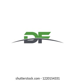 Initial letter DF, overlapping movement swoosh horizon logo vector