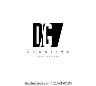 Initial Letter DG Abstract Rectangle Logo Design