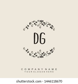 Initial letter DG beautiful handwriting logo vector template