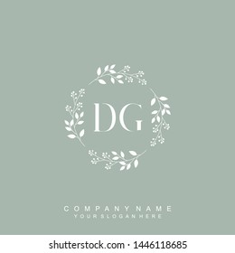 Initial letter DG beautiful handwriting logo vector template