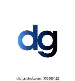 Initial letter DG blue black gradation color logo