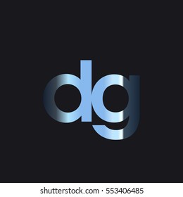 Initial letter DG chrome with dark background logo