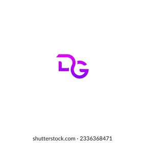Initial Letter DG, GD Linked Logo. Flat Vector Logo Design Template Element.