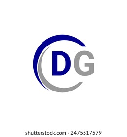 Letra inicial DG, logo vinculado GD. Elemento de Plantilla de diseño de logotipo de Vector plano.