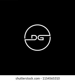Initial letter DG GD minimalist art monogram circle shape logo, white color on black background
