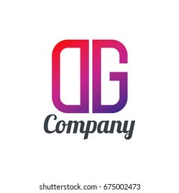 Initial Letter DG Linked Box Design Logo