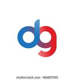 initial letter dg linked circle lowercase logo blue red