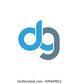initial letter dg linked round lowercase logo blue