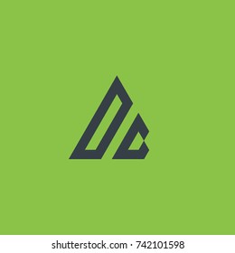 Initial Letter DG Linked Triangle Design Logo