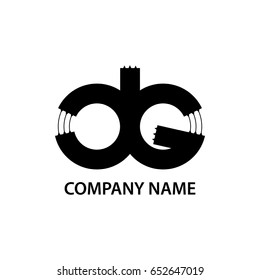 Initial Letter DG Logo Connect Design Concept. Vector Design Icon template linked logo typeface