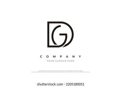 Initial Letter DG Logo or GD Monogram Logo Design Vector