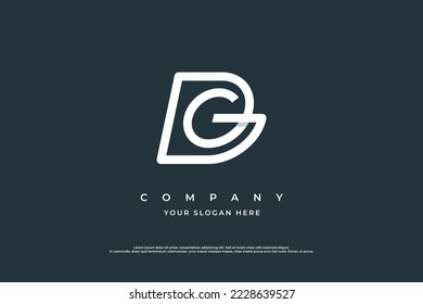 Initial Letter DG Logo or GD Monogram Logo Design Vector