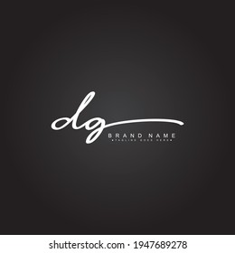 Initial Letter DG Logo - Handwritten Signature Style Logo
