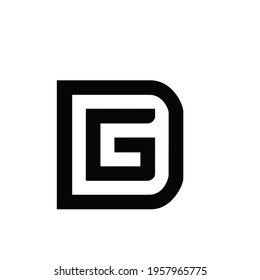 initial letter DG logo or icon monogram. EPS 10