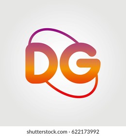 initial letter dg logo on white background