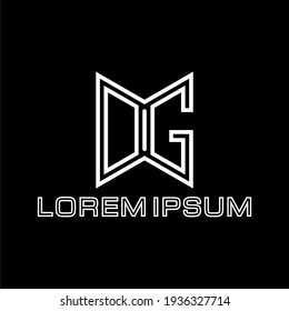 Initial Letter DG logo template in flat design monogram illustration