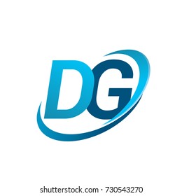 initial letter DG logotype company name colored blue swoosh design concept. vector logo for business and company identity.