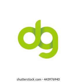 initial letter dg modern linked circle round lowercase logo green