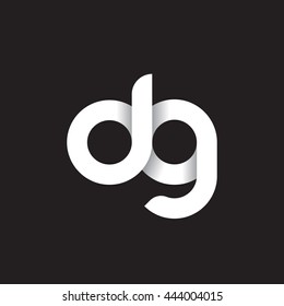 initial letter dg modern linked circle round lowercase logo white black
