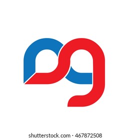 Initial Letter DG NG Linked Circle Lowercase Logo Blue Red