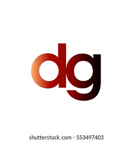 Initial letter DG red brown gradation color logo