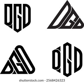 Initial letter DGD, OGO, DGO, OGD monogram vector logo design