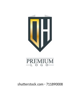 Initial Letter DH Company Design Logo Template