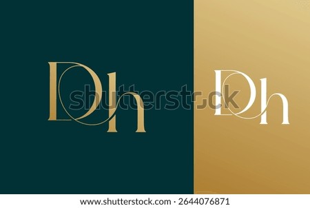 Initial letter DH HD logo design vector illustration for couple, wedding, and business